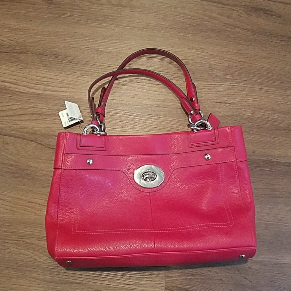 NEW Coach penelope red leather carryall purse